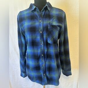 Eddie Bauer Classic Fit Plaid Flannel Button Down Shirt – Women’s L